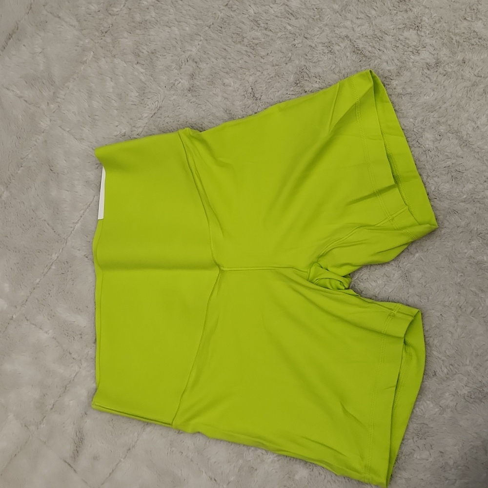 aerie Neon Lime High-Waist Bike Shorts